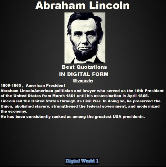 Abraham Lincoln Best 21 Quotations (Download)