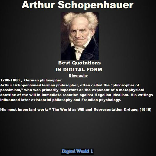 Arthur Schopenhauer Best 77 Quotations (Download)