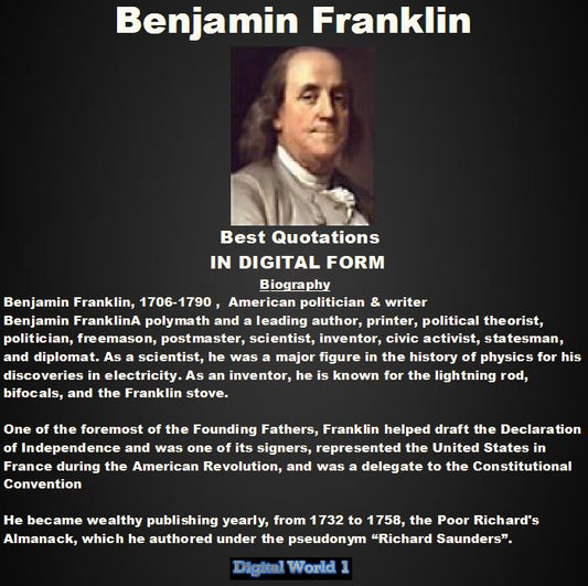Benjamin Franklin Best 55 Quotations (Download)