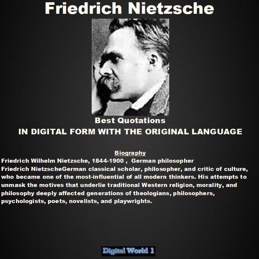 Friedrich Nietzsche Best 77 Quotations (Download)