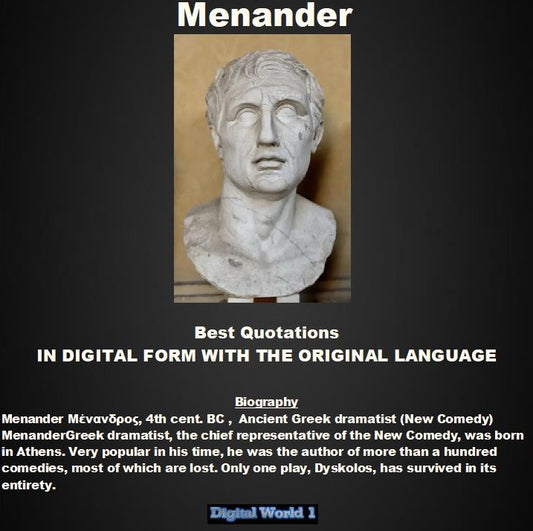 Menander Best 77 Quotations (Download)