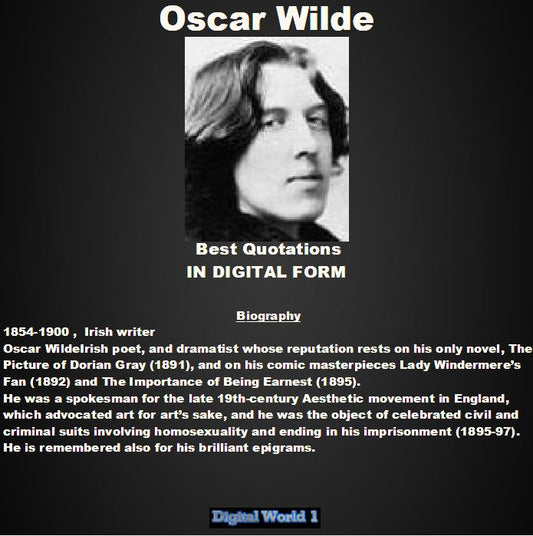 Oscar Wilde Best 101 Quotations (Download)