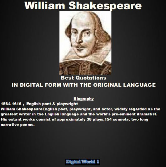 William Shakespeare Best 65 Quotations (Download)